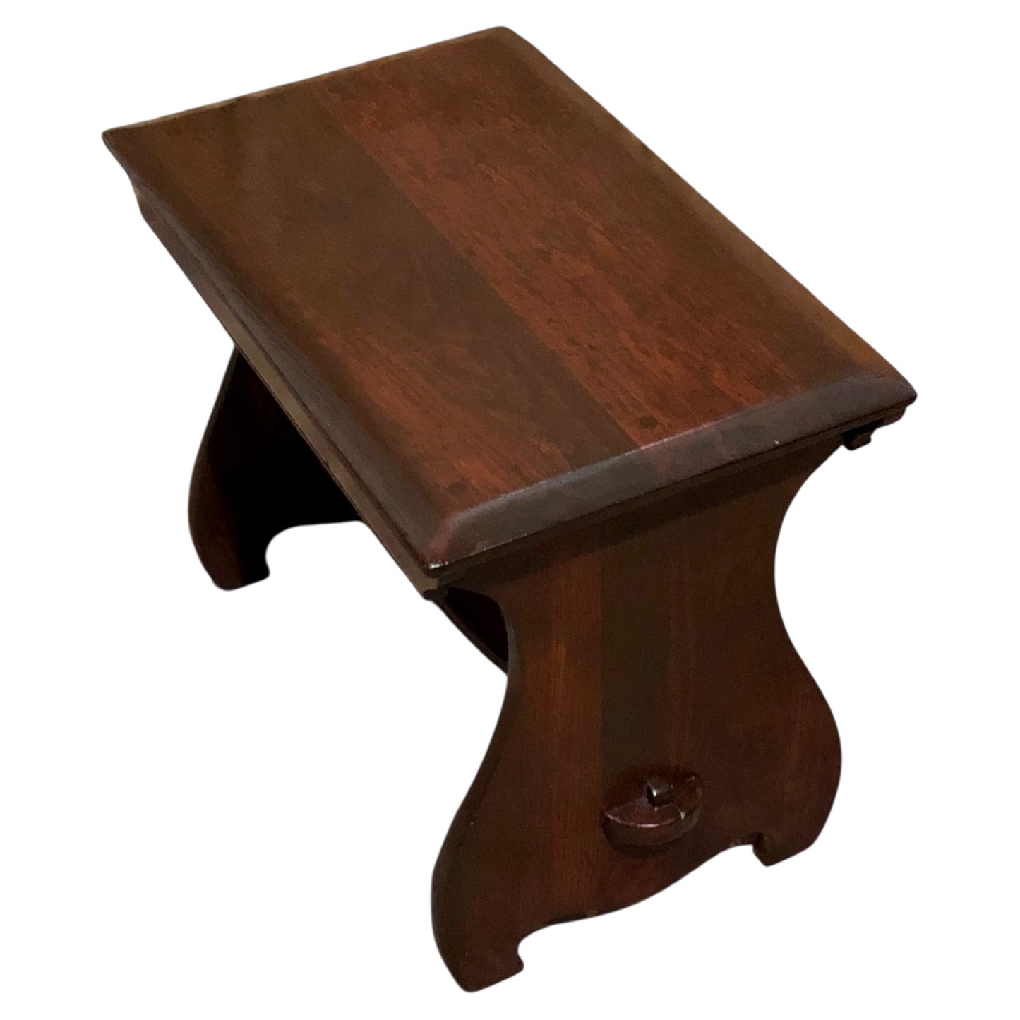 000580....Handsome Arts And Crafts Fruitwood Stool