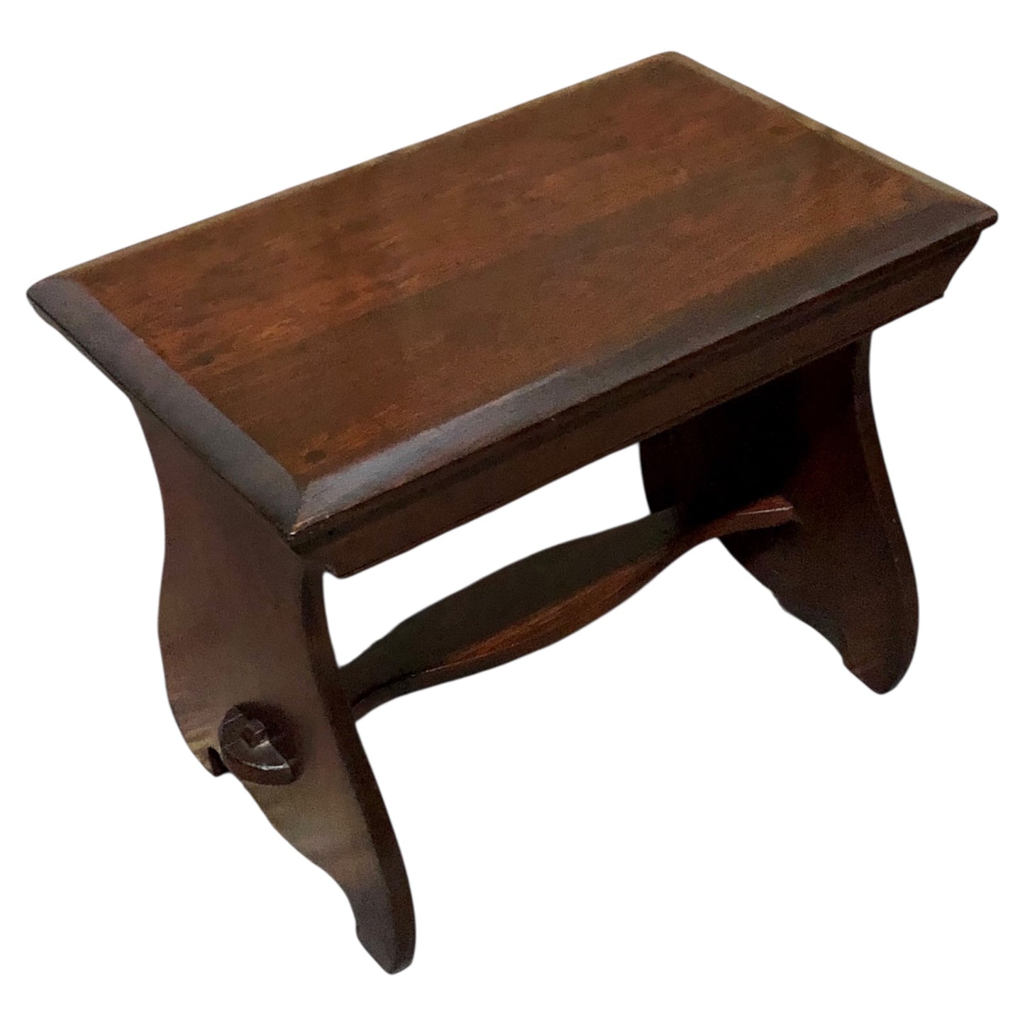 000580....Handsome Arts And Crafts Fruitwood Stool