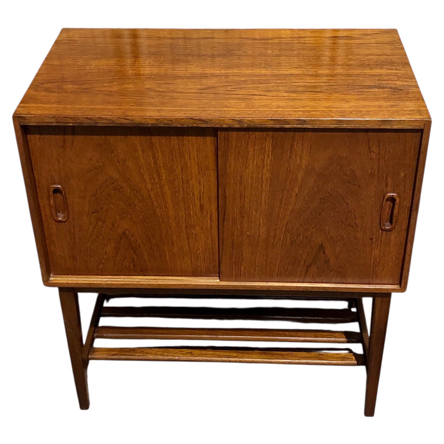 000577....Handsome Retro Teak Record Cabinet ( sold )