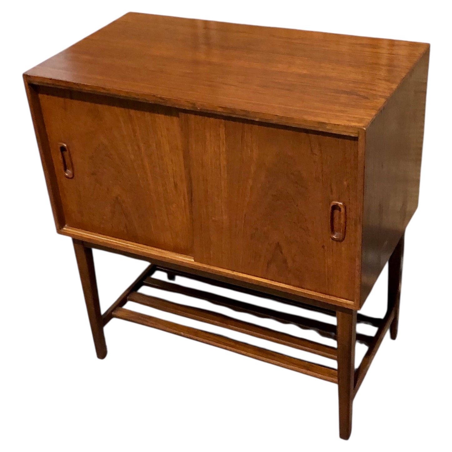 000577....Handsome Retro Teak Record Cabinet ( sold )