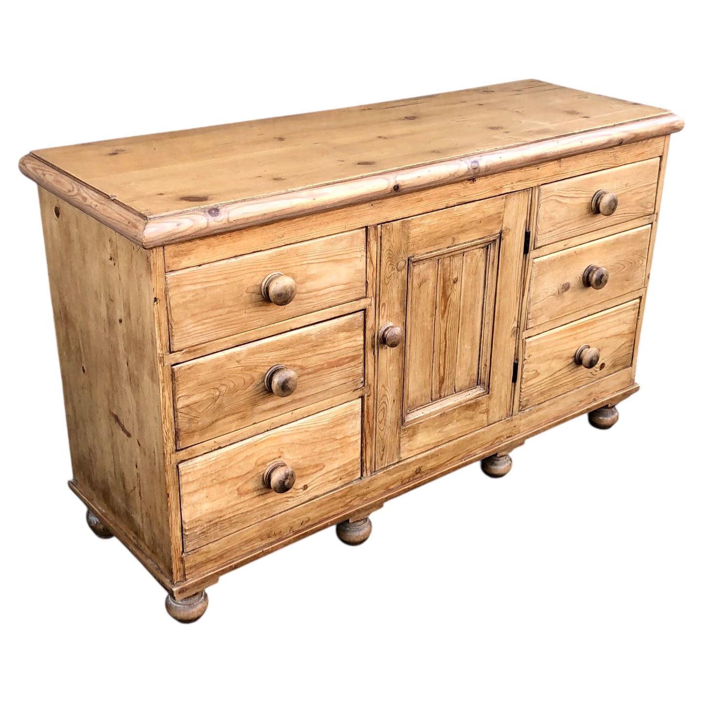 000572....Handsome Antique Pine Sideboard/Dresser Base