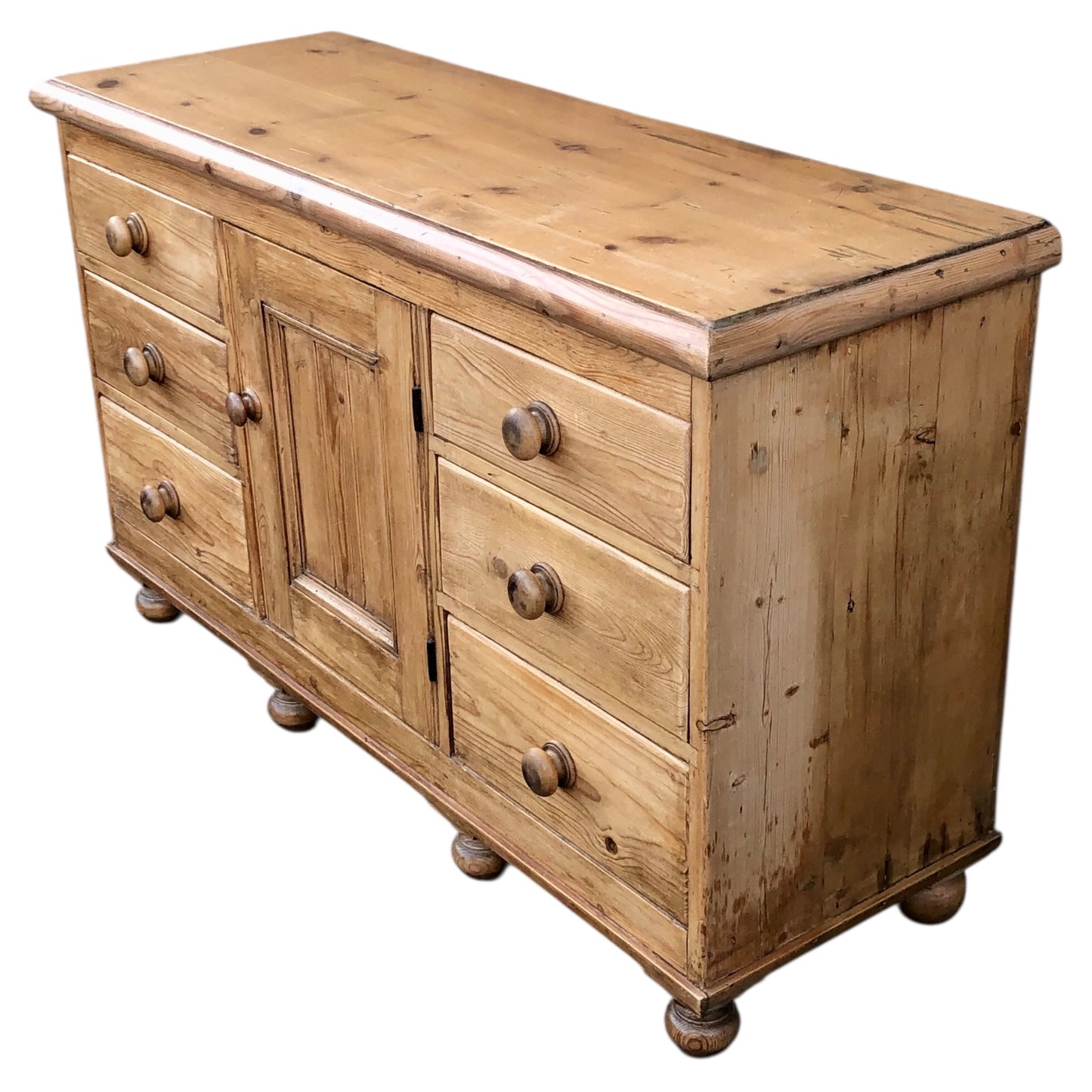 000572....Handsome Antique Pine Sideboard/Dresser Base