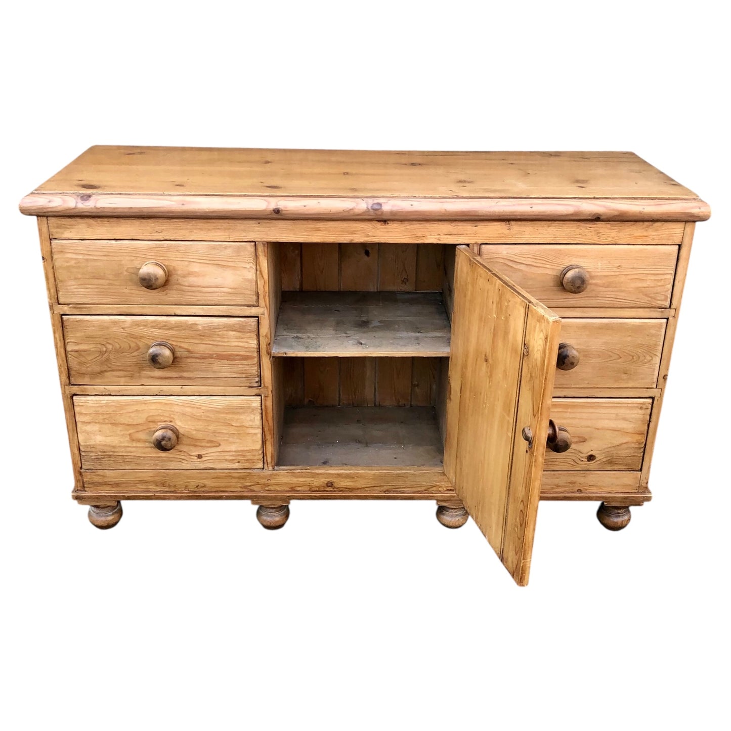 000572....Handsome Antique Pine Sideboard/Dresser Base