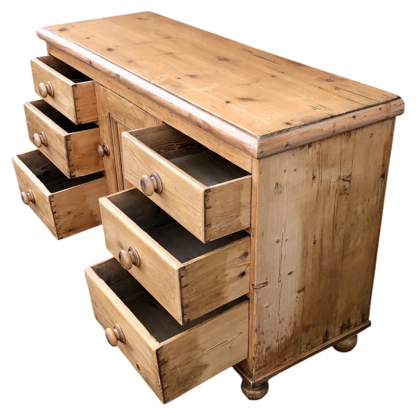 000572....Handsome Antique Pine Sideboard/Dresser Base