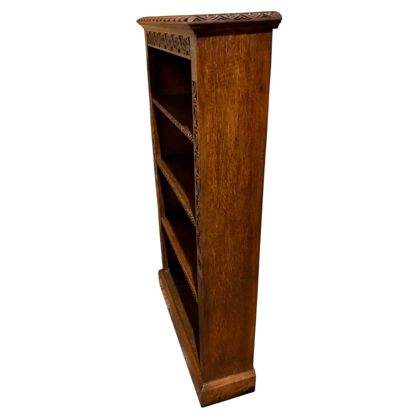 000571....Handsome Gothic Style Carved Oak Bookcase