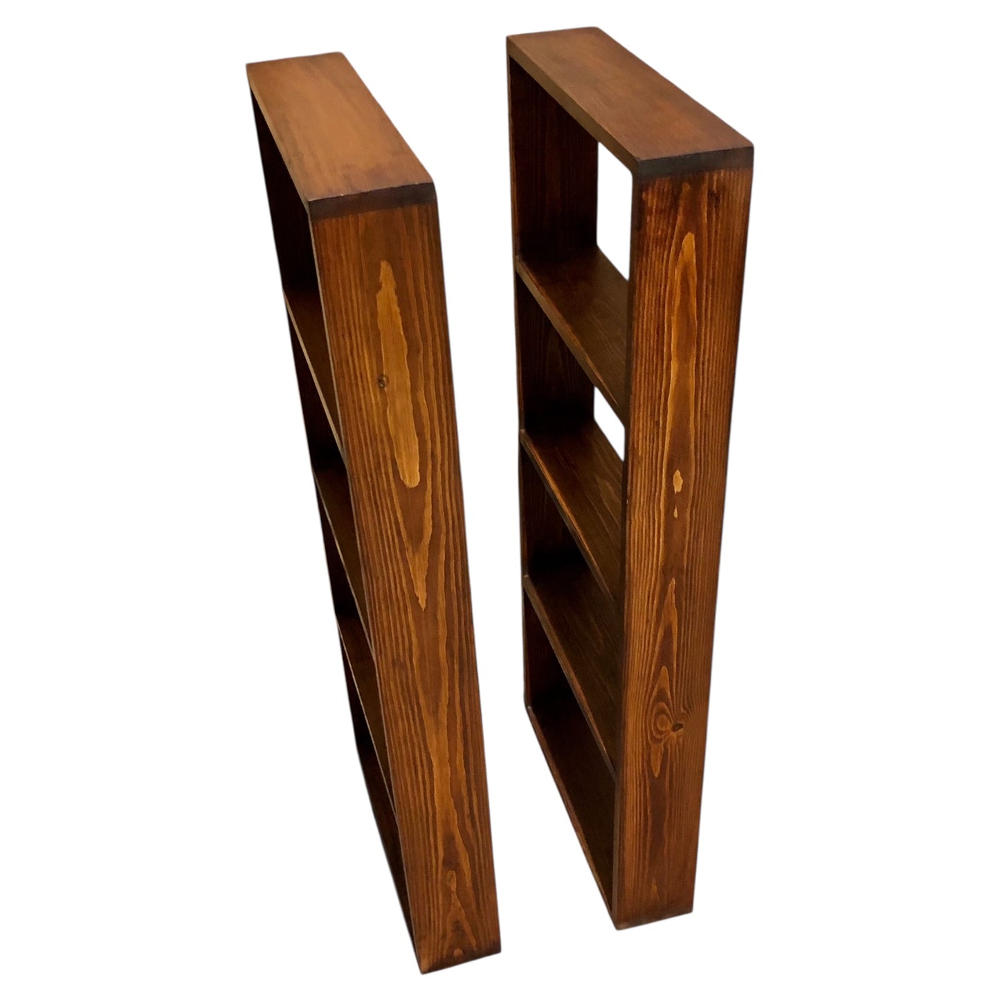 000563....Handsome Pair Of Vintage Pine Shelves Or Spice Racks