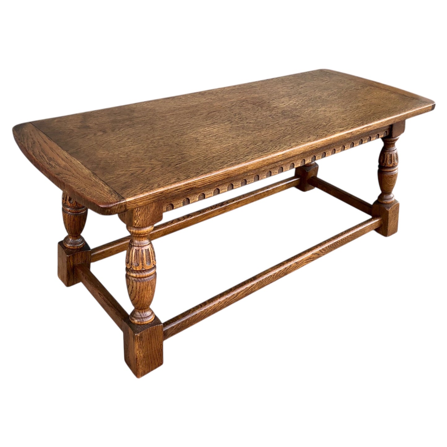 000565....Handsome Solid Carved Oak Coffee Table