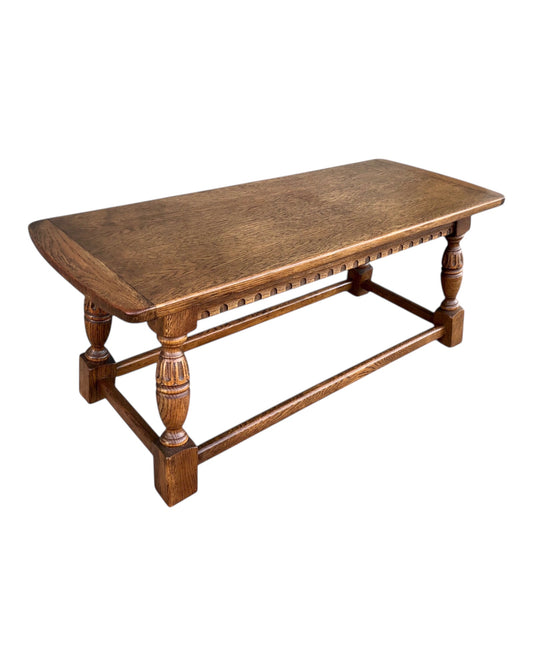 000565....Handsome Solid Carved Oak Coffee Table