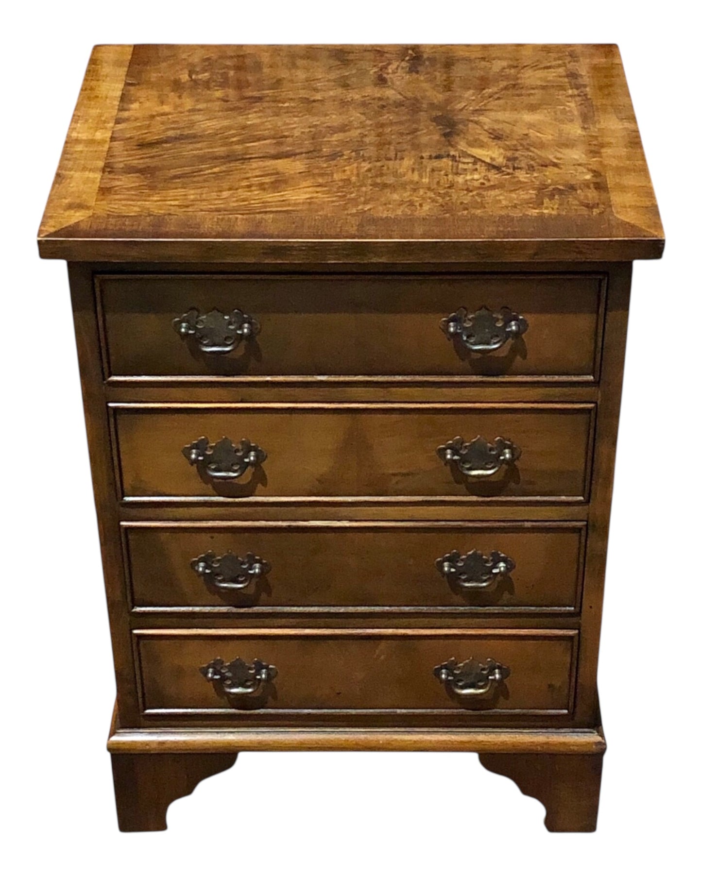 000553....Handsome Vintage Walnut Bedside Chest