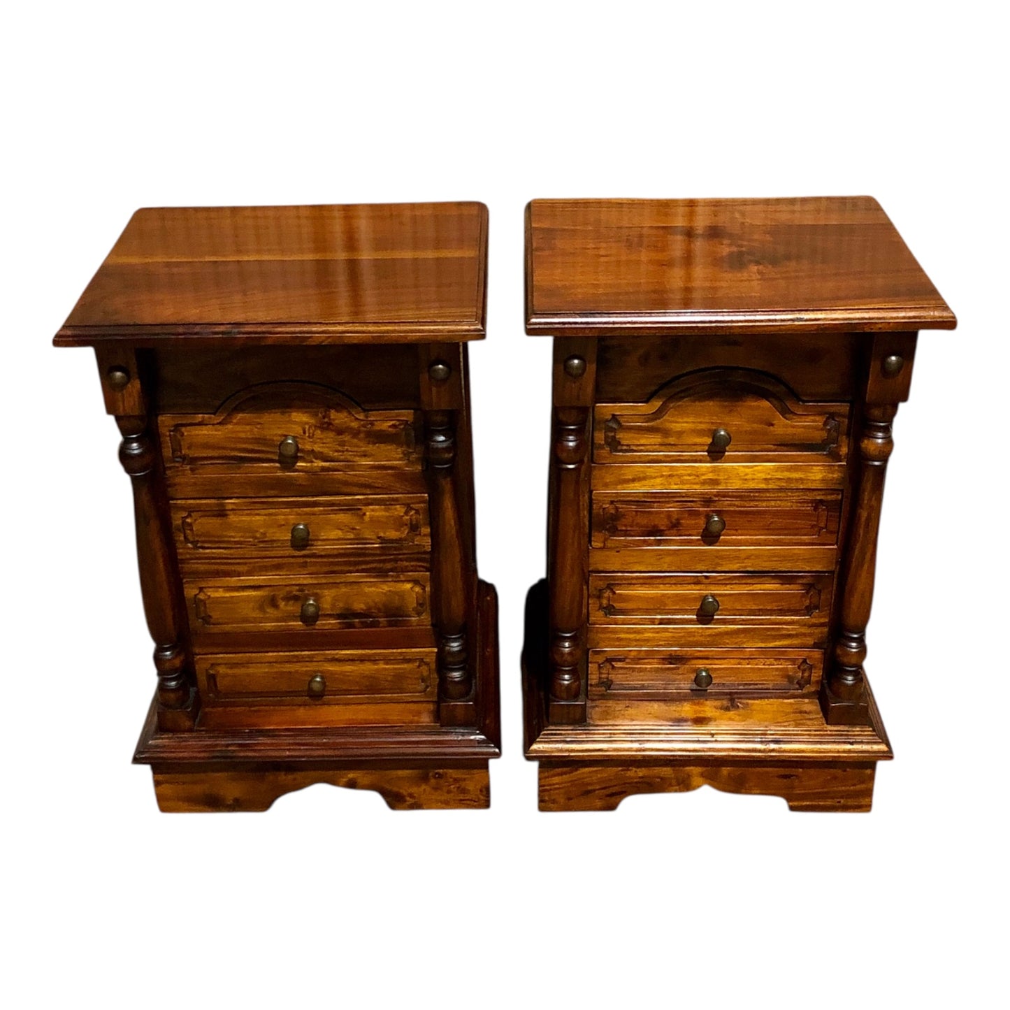 000536...Handsome Pair Of Vintage Mahogany Bedside Chests ( sold )