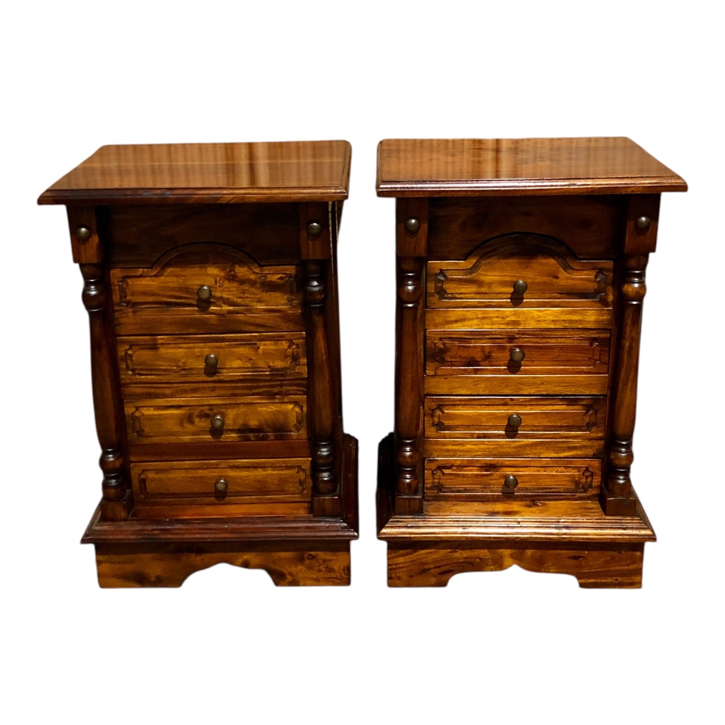 000536...Handsome Pair Of Vintage Mahogany Bedside Chests ( sold )