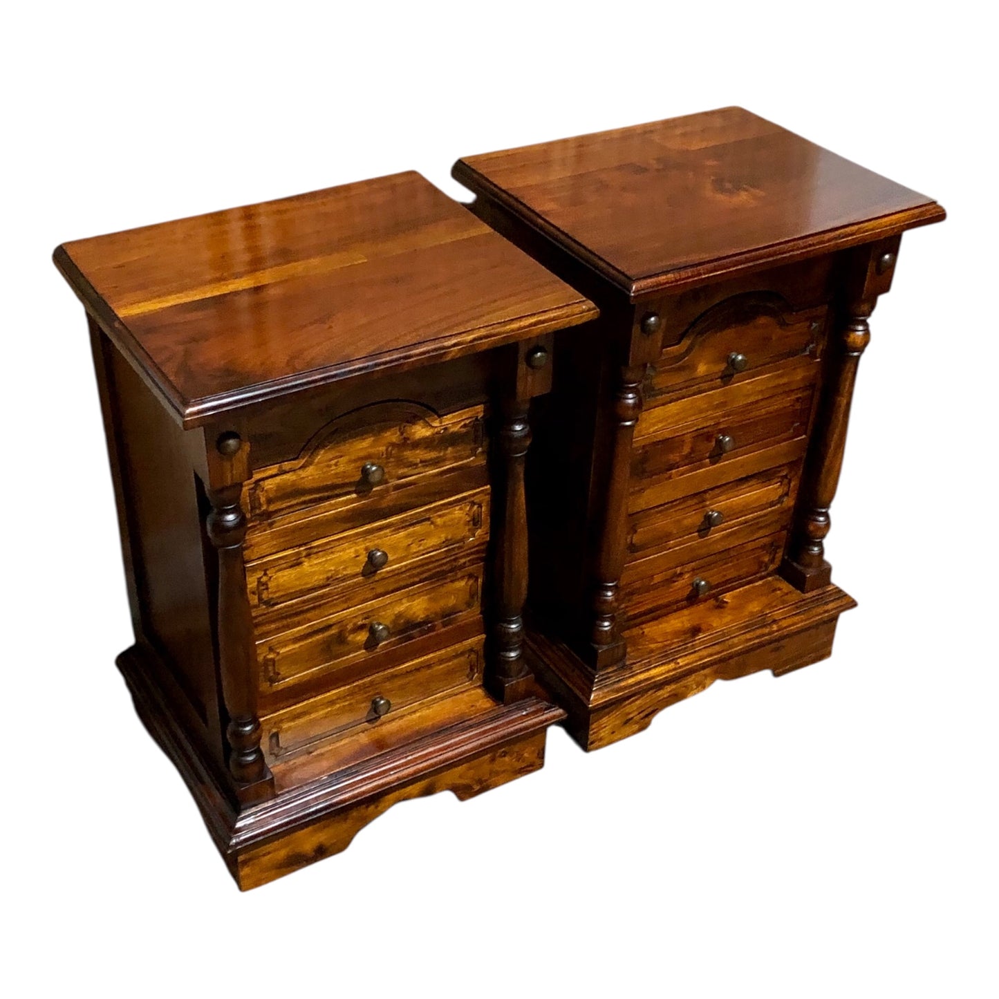 000536...Handsome Pair Of Vintage Mahogany Bedside Chests ( sold )