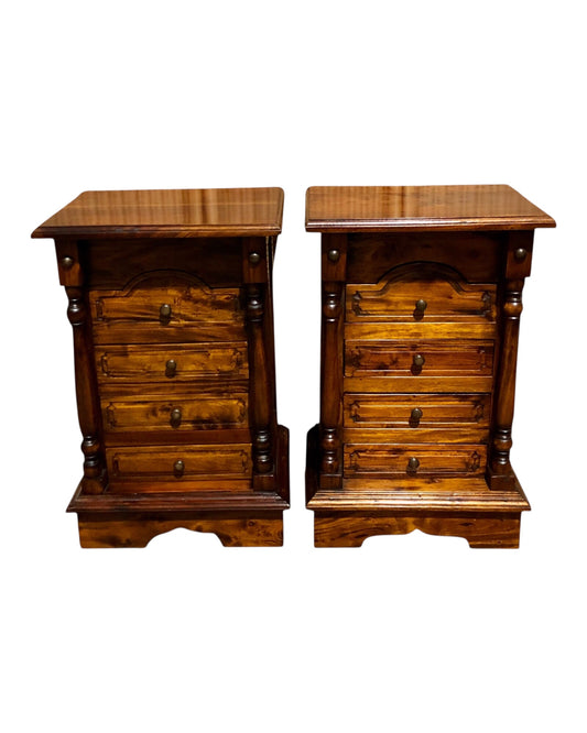 000536...Handsome Pair Of Vintage Mahogany Bedside Chests ( sold )