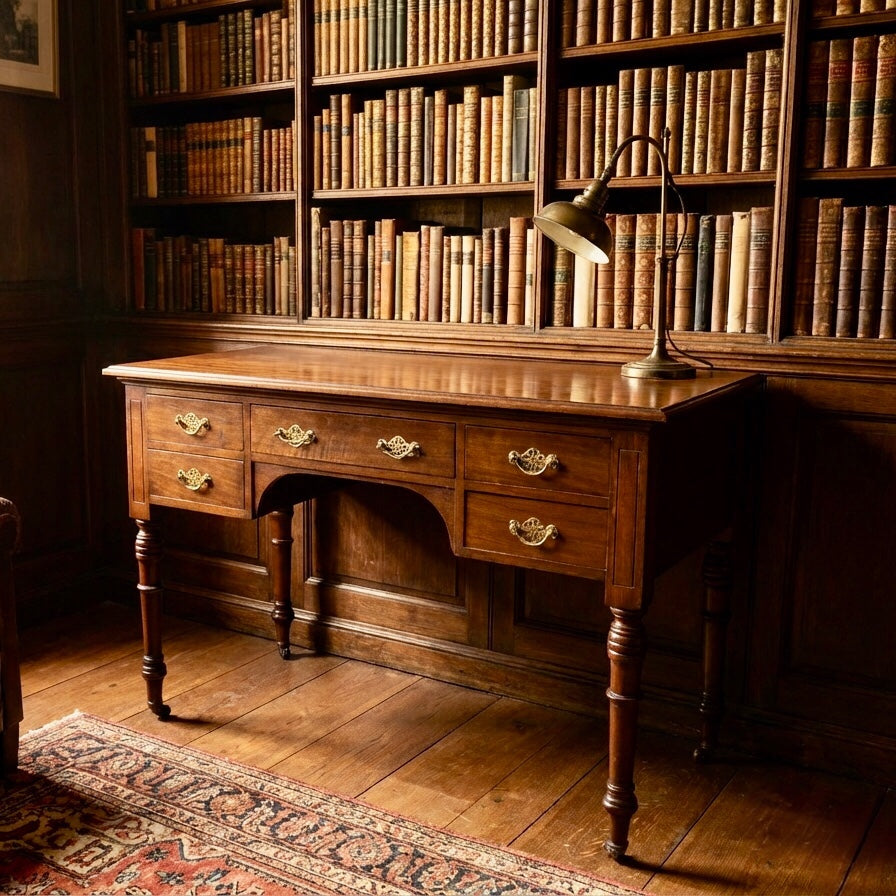 000528...Handsome Antique Mahogany Writing Or Dressing Table ( sold )
