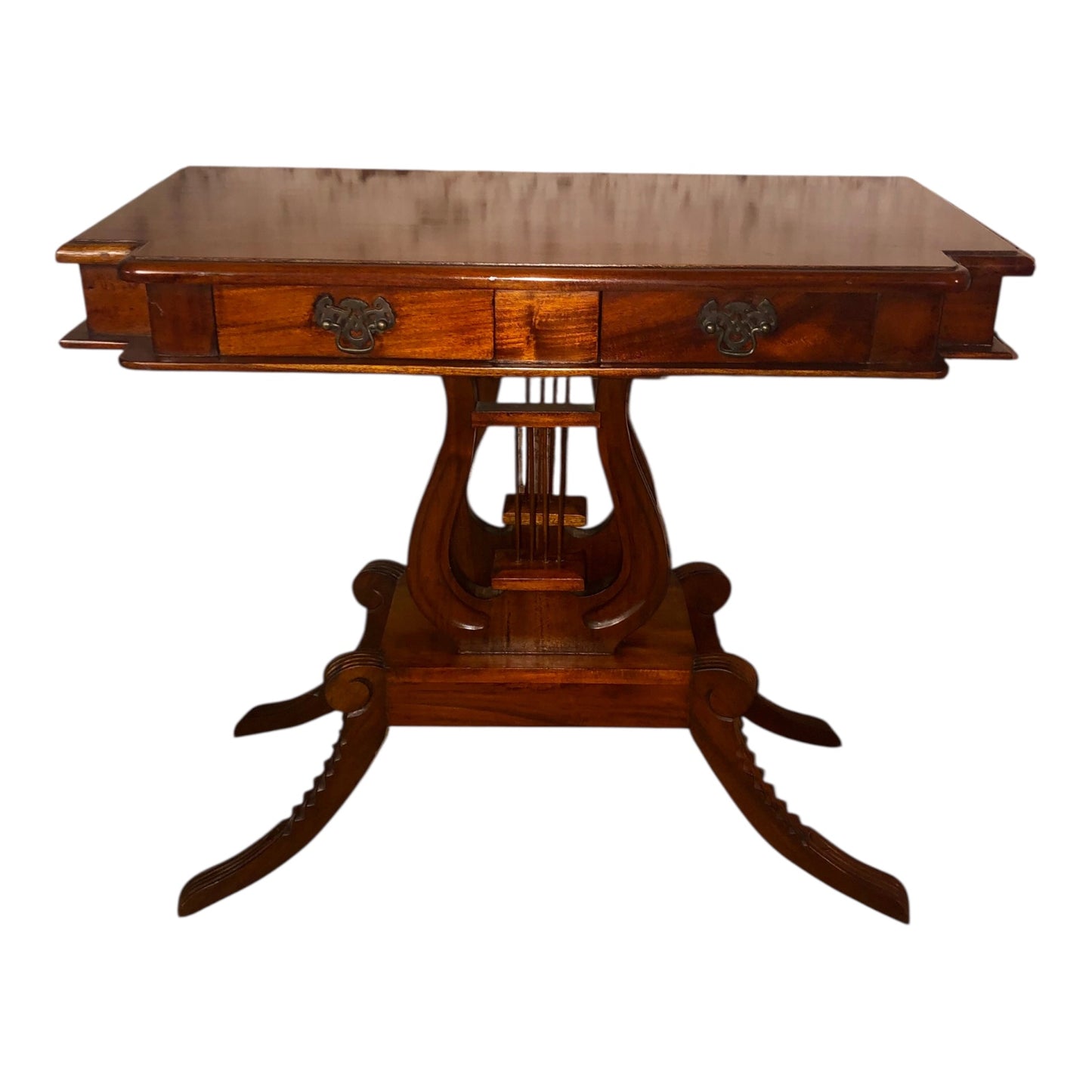000529...Handsome Vintage Reproduction Mahogany Hall Table