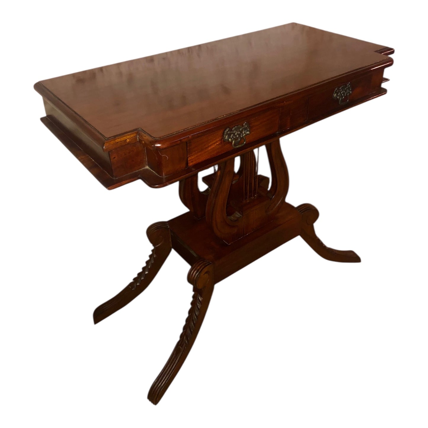 000529...Handsome Vintage Reproduction Mahogany Hall Table