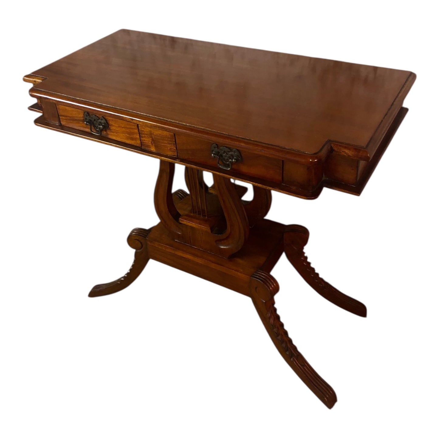 000529...Handsome Vintage Reproduction Mahogany Hall Table