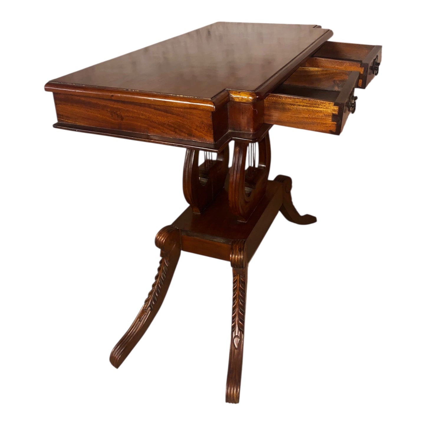 000529...Handsome Vintage Reproduction Mahogany Hall Table