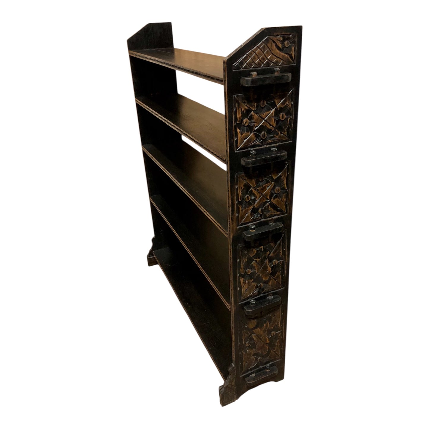 000519....Handsome Antique Carved Oak Bookcase/Bookshelves