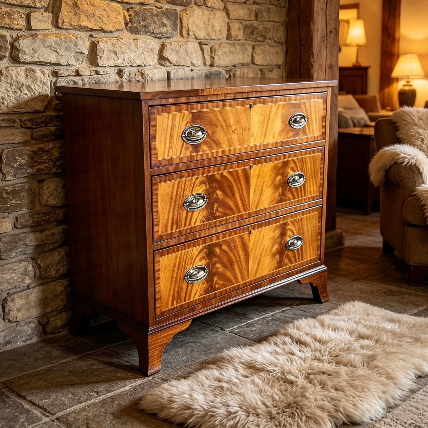 000513....Chest Of Drawers Vintage Mahogany