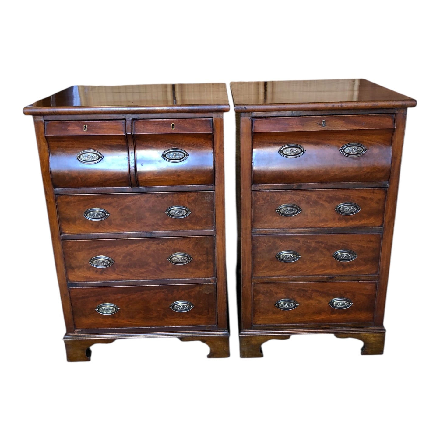 000512....Handsome Pair Of Antique Mahogany Chests