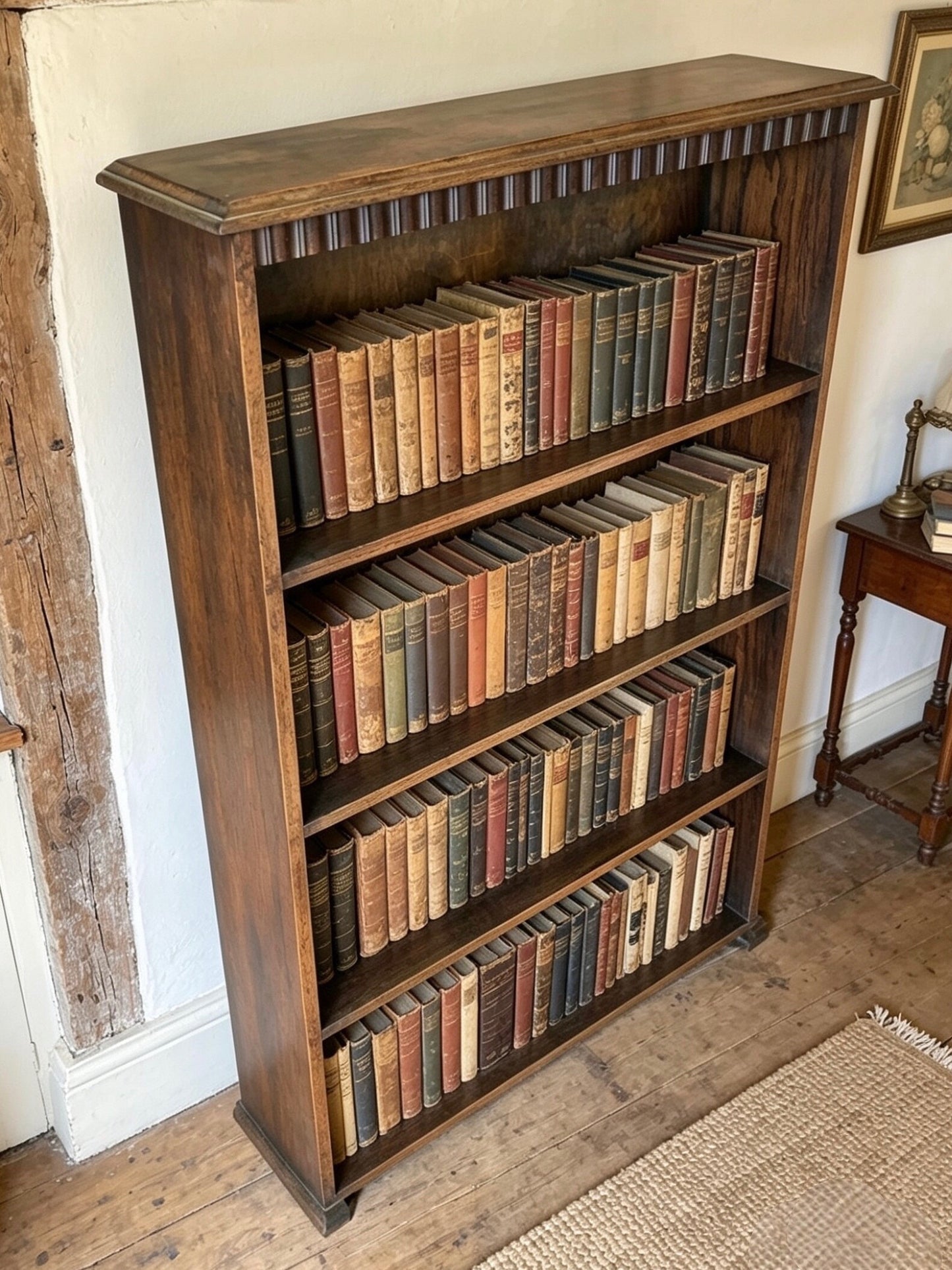 000510....Handsome Vintage Oak Bookcase