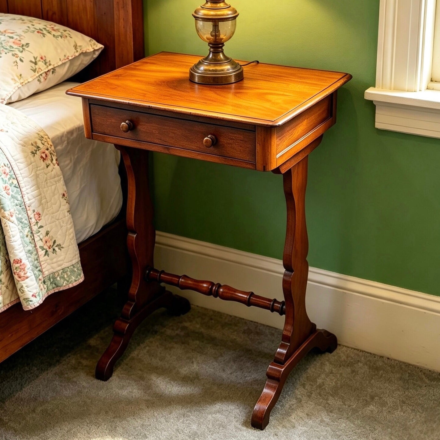 000500....Handsome Small Antique Mahogany Lamp Table