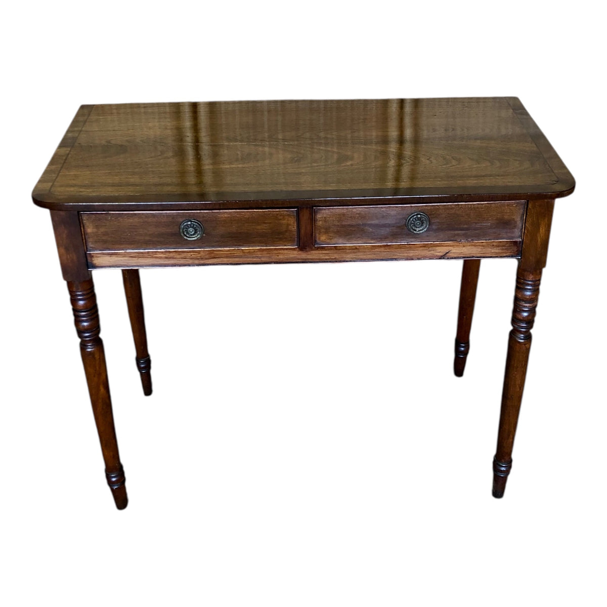 000493....Handsome Antique Regency Mahogany Writing Or Hall Table