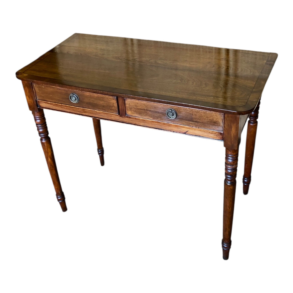 000493....Handsome Antique Regency Mahogany Writing Or Hall Table