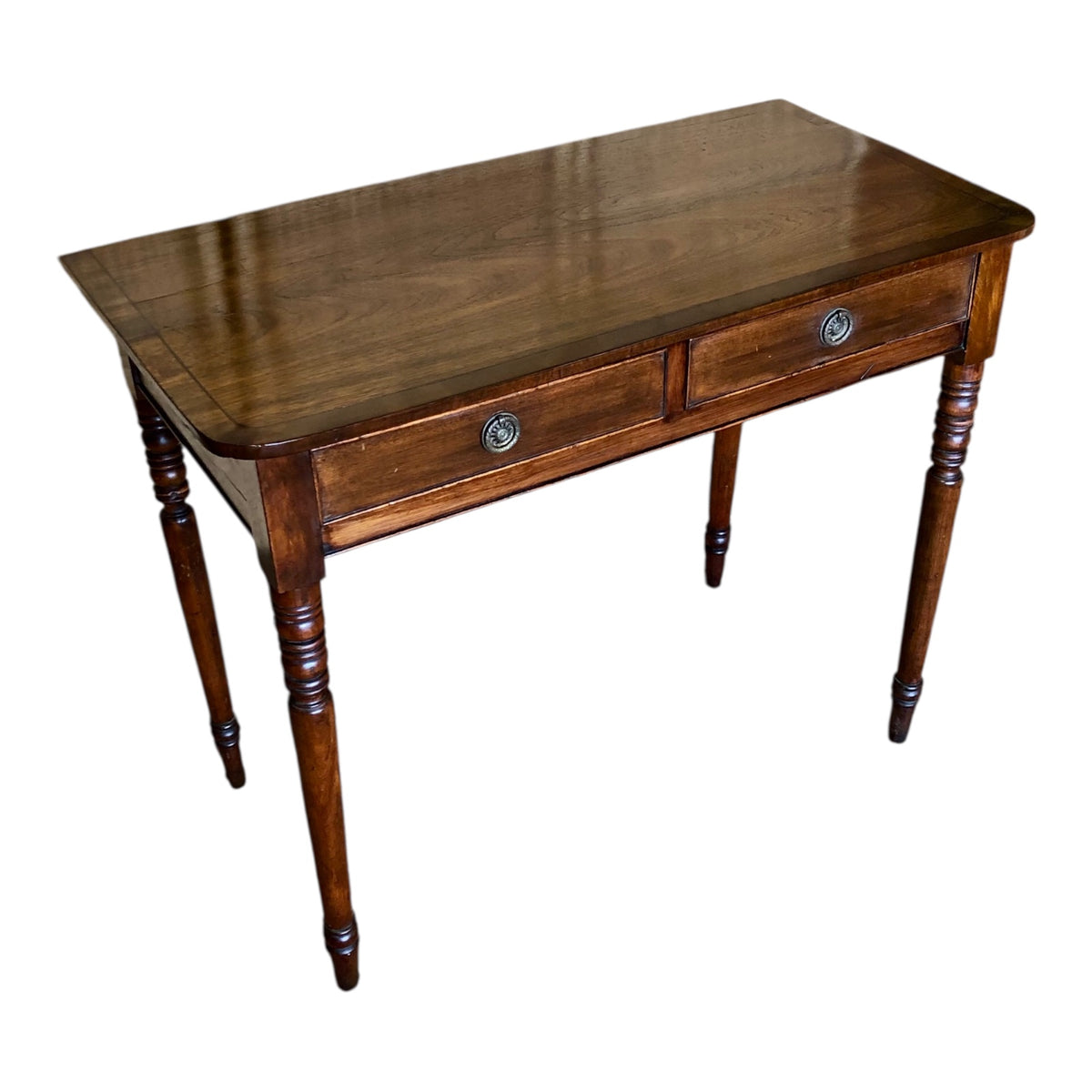 000493....Handsome Antique Regency Mahogany Writing Or Hall Table