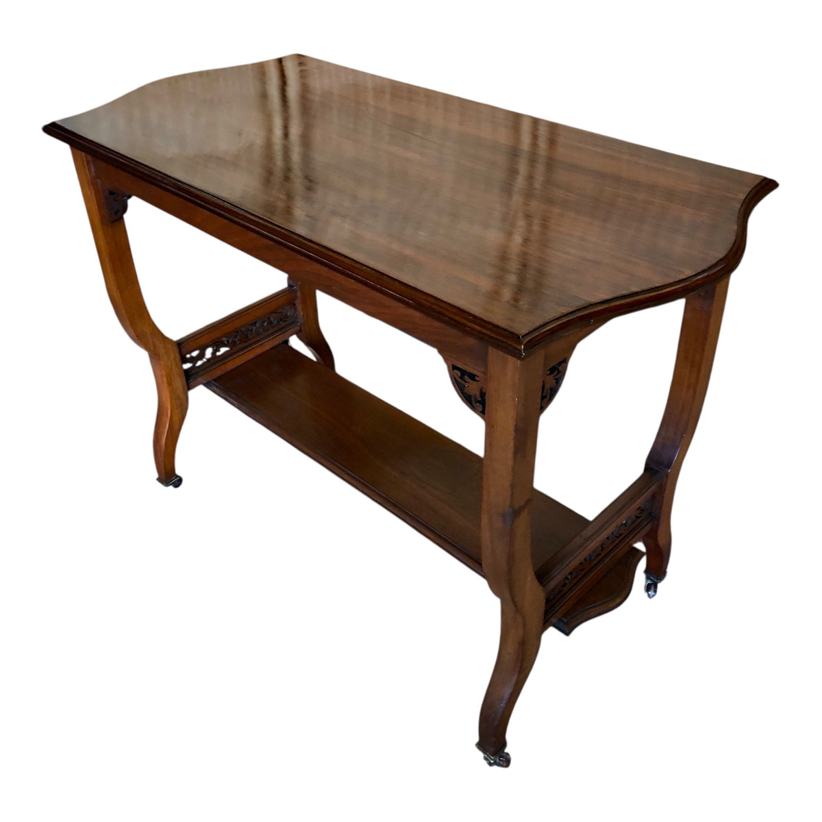 000492....Handsome Edwardian Walnut Hall Table