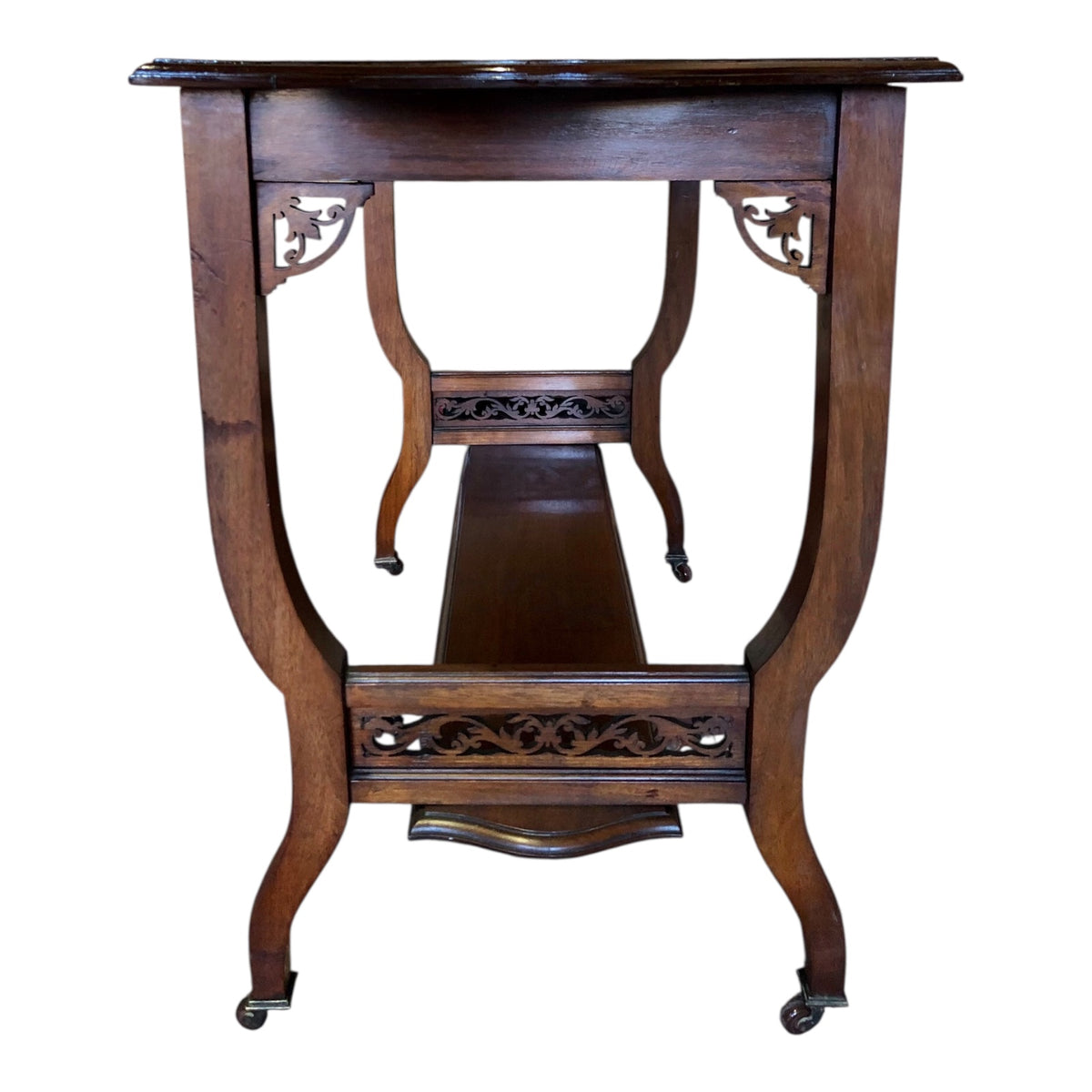 000492....Handsome Edwardian Walnut Hall Table