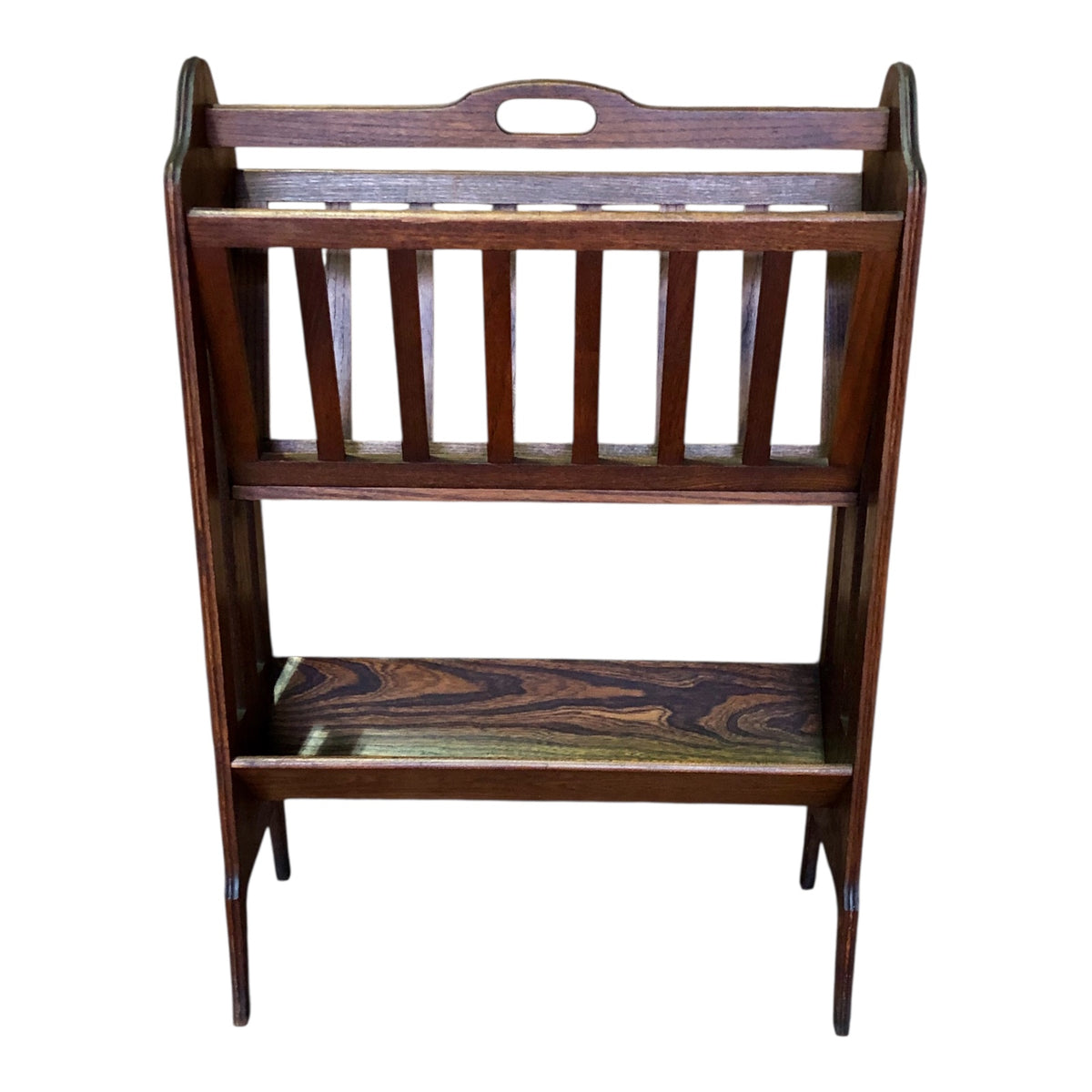 000491....Handsome Art Deco Oak Magazine Rack