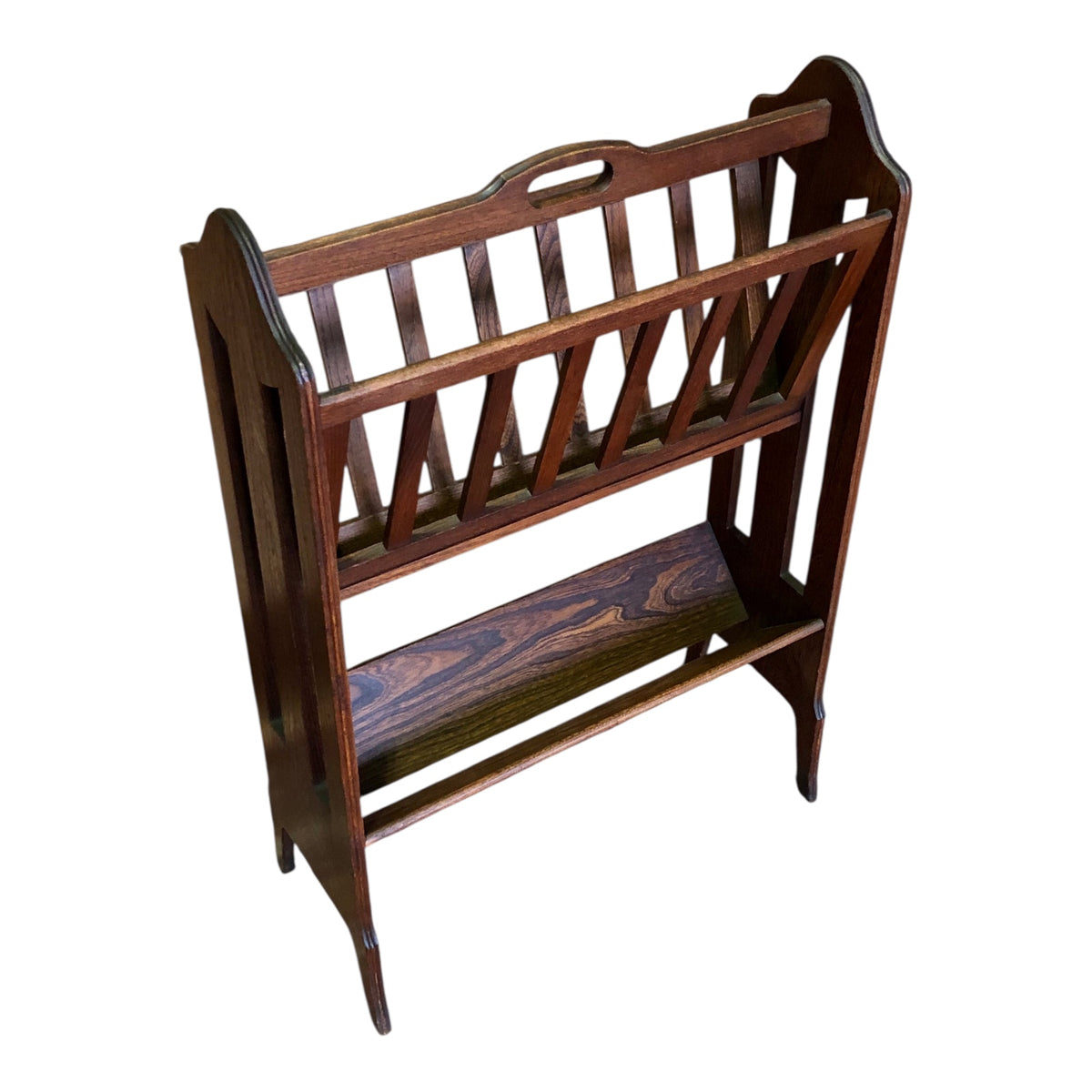 000491....Handsome Art Deco Oak Magazine Rack