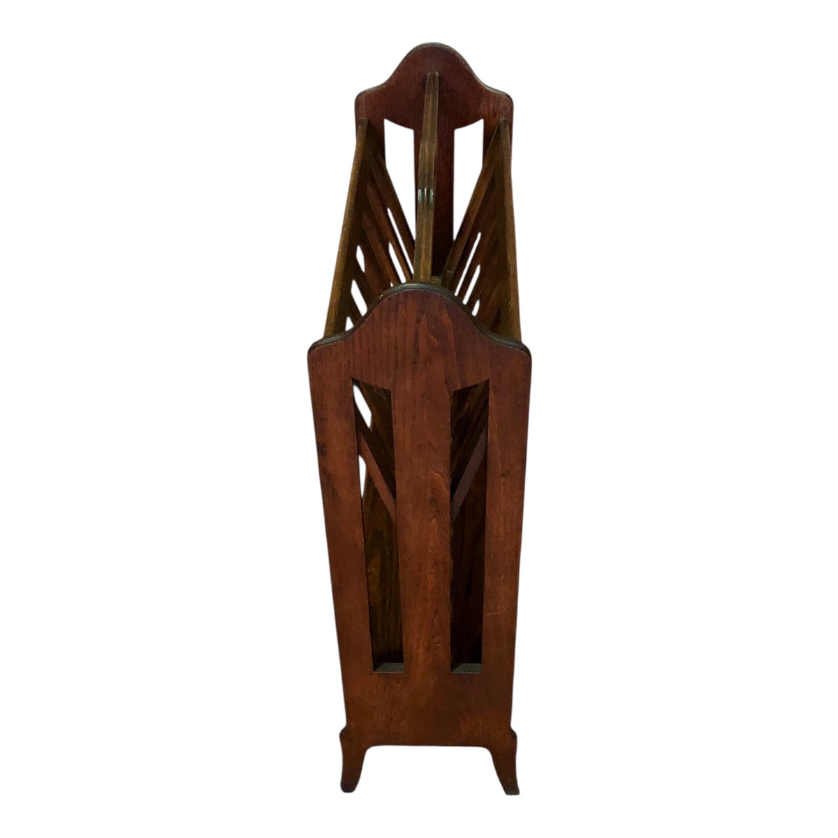 000491....Handsome Art Deco Oak Magazine Rack