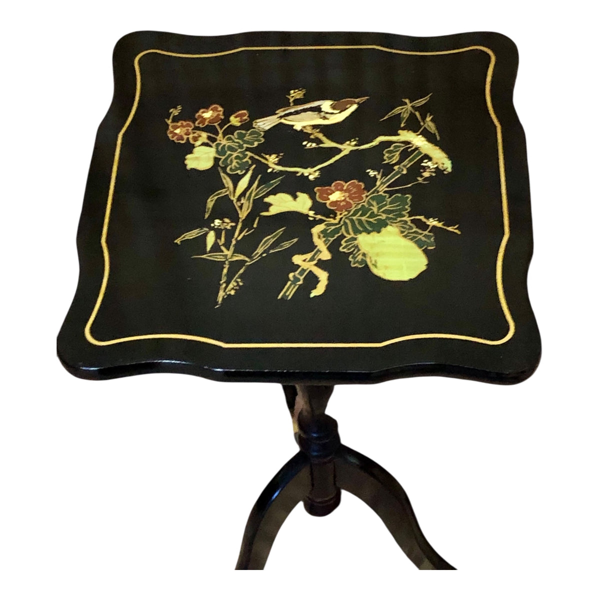 000488....Handsome Pair Of Oriental Lacquered Wine Tables