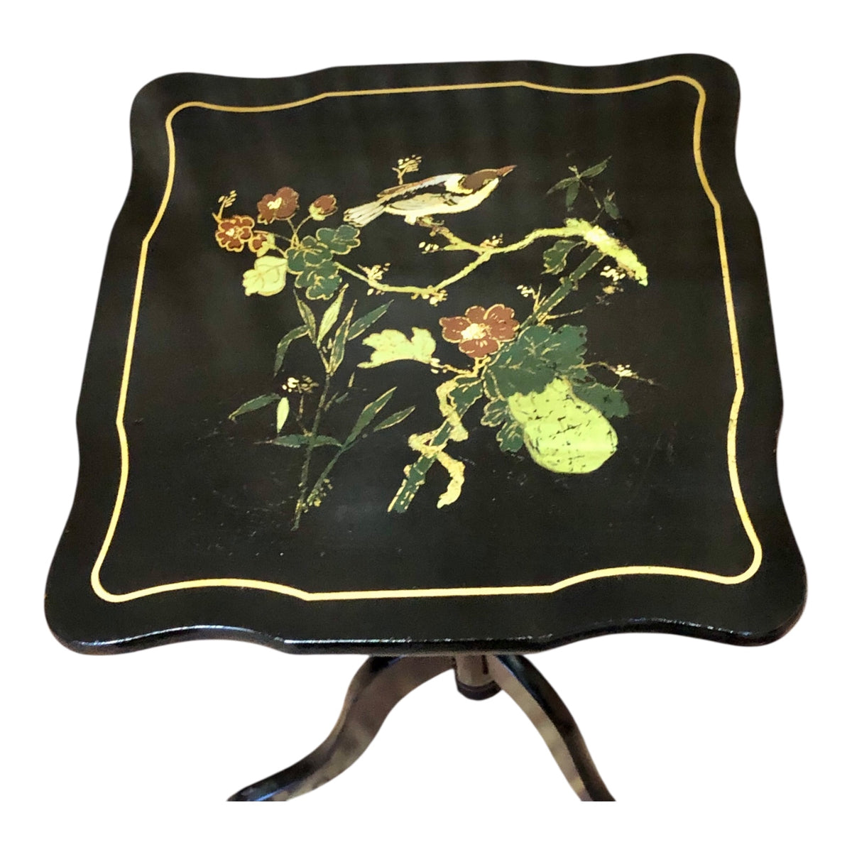 000488....Handsome Pair Of Oriental Lacquered Wine Tables