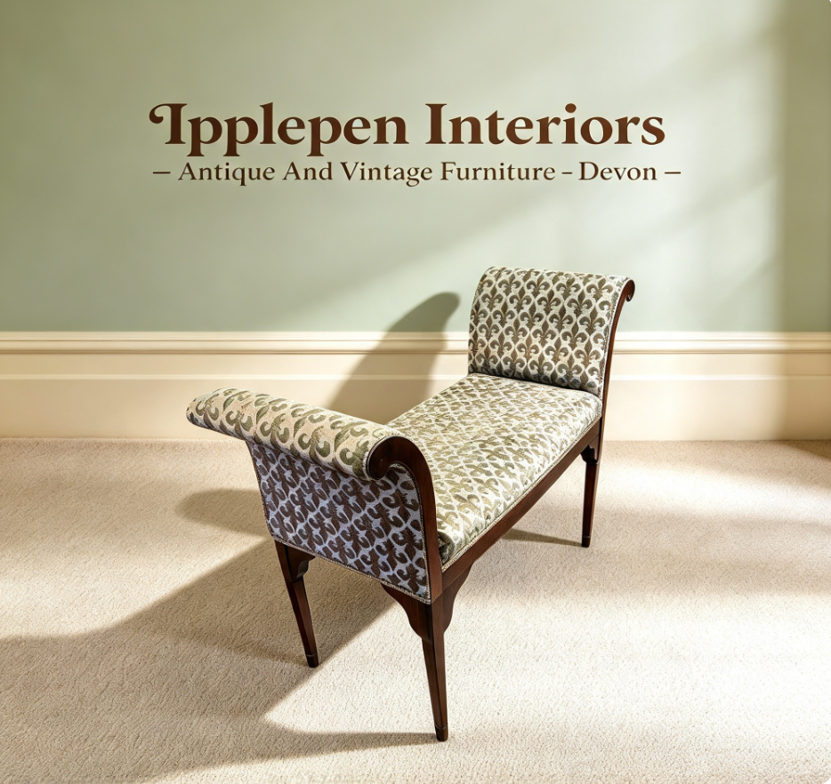 000485....Handsome Antique Mahogany Window Seat
