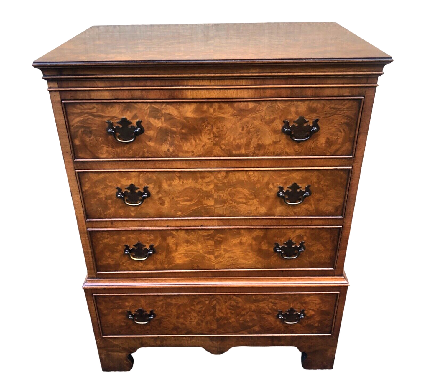 000856....Handsome Vintage Figured Walnut Chest Of Drawers ( sold )