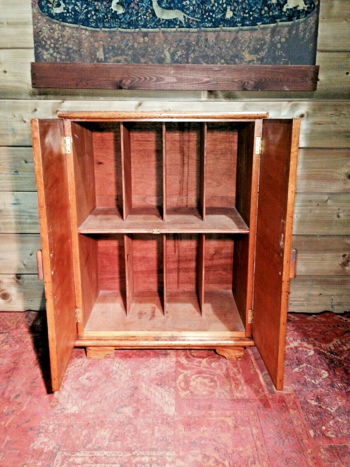 420.....Vintage Upcycled Record Cabinet / Oak Record Cabinet