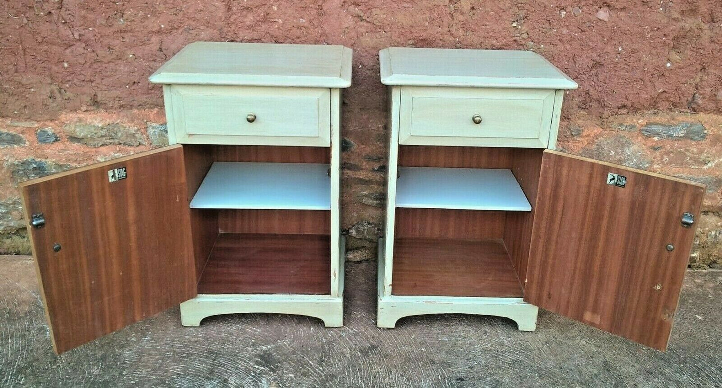 Pair Of Vintage Bedside Cabinets / Upcycled Bedside Tables