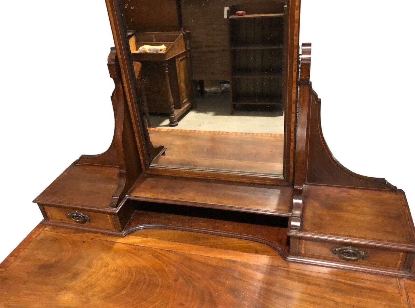 000877....Handsome Edwardian Mahogany Dressing Table ( sold )