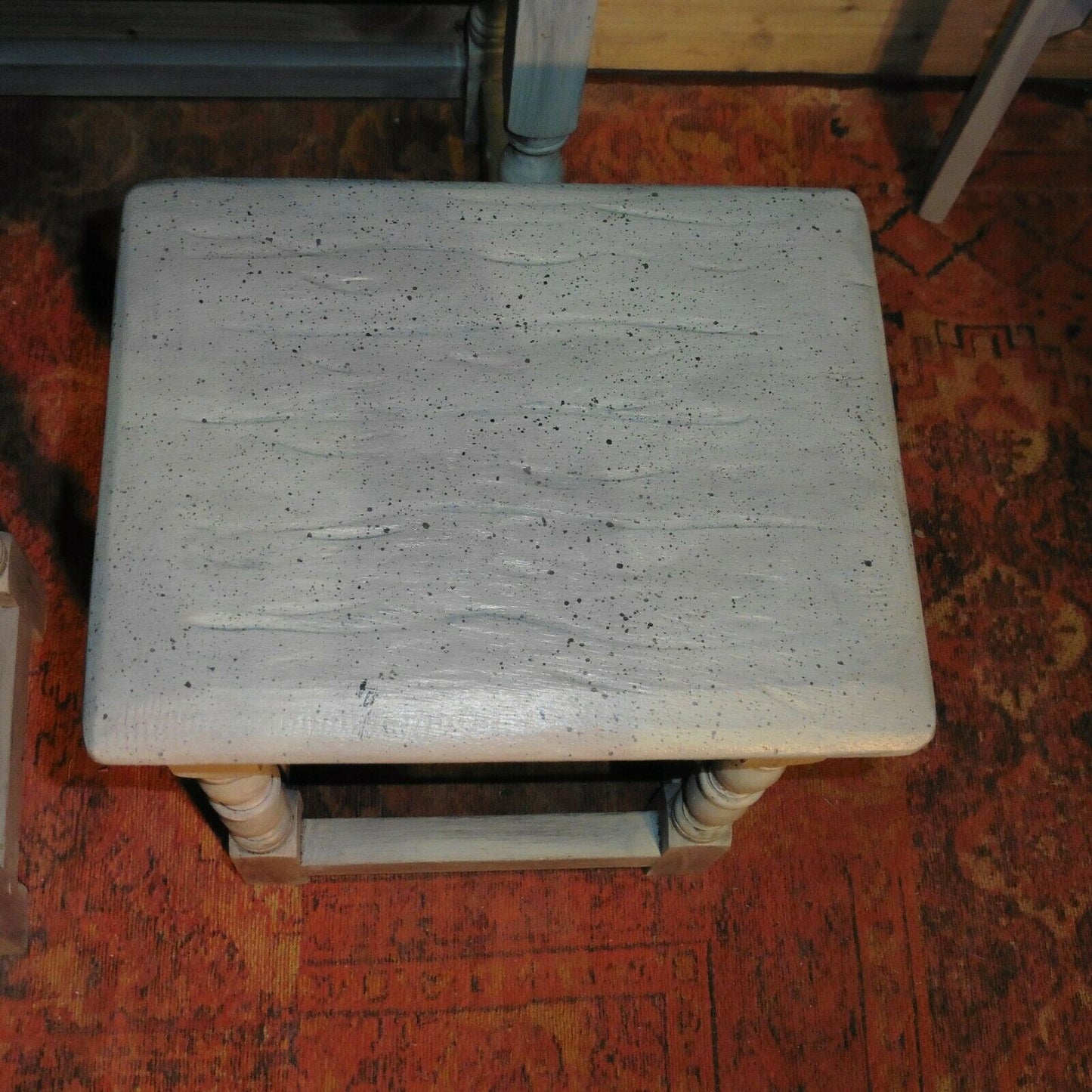 117.....Rustic Rough Finish Nest Of Tables / Vintage Nest Of Tables ( sold )
