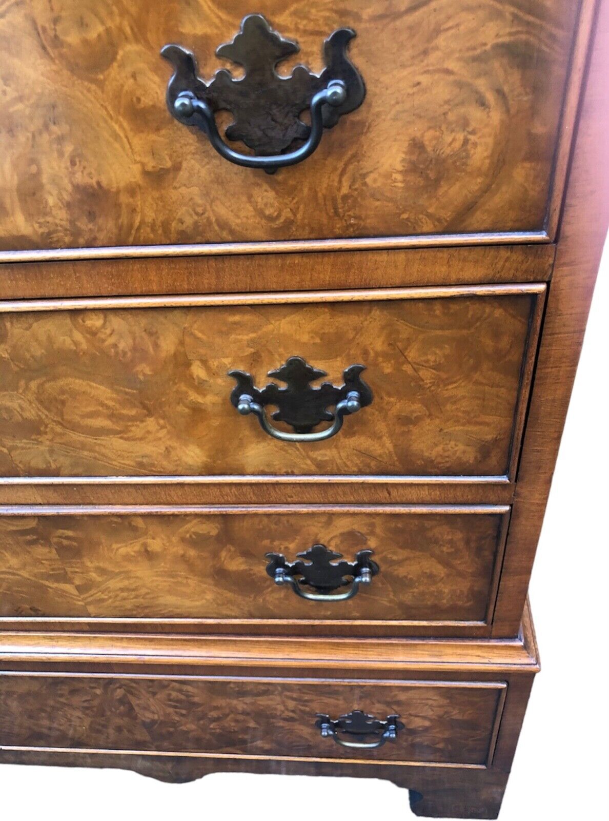 000856....Handsome Vintage Figured Walnut Chest Of Drawers ( sold )