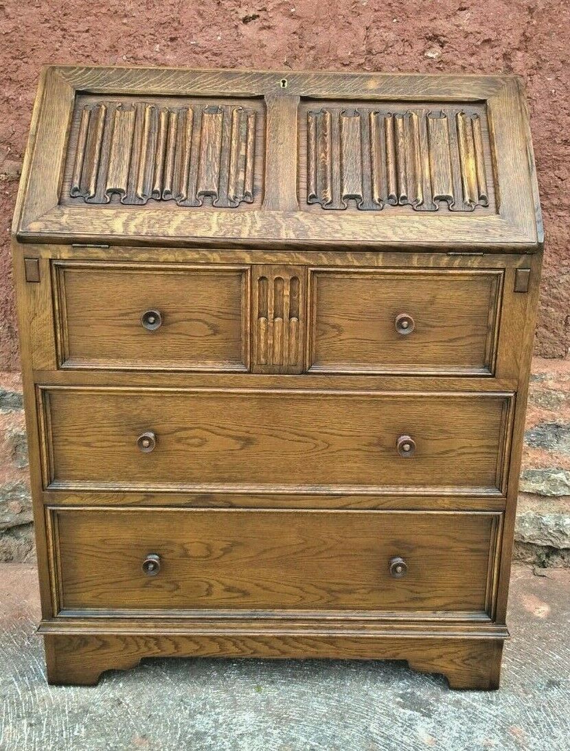 Vintage Oak Old Charm Style Bureau /  Oak Desk