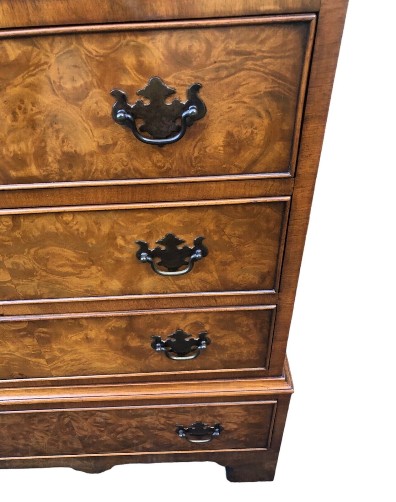 000856....Handsome Vintage Figured Walnut Chest Of Drawers ( sold )