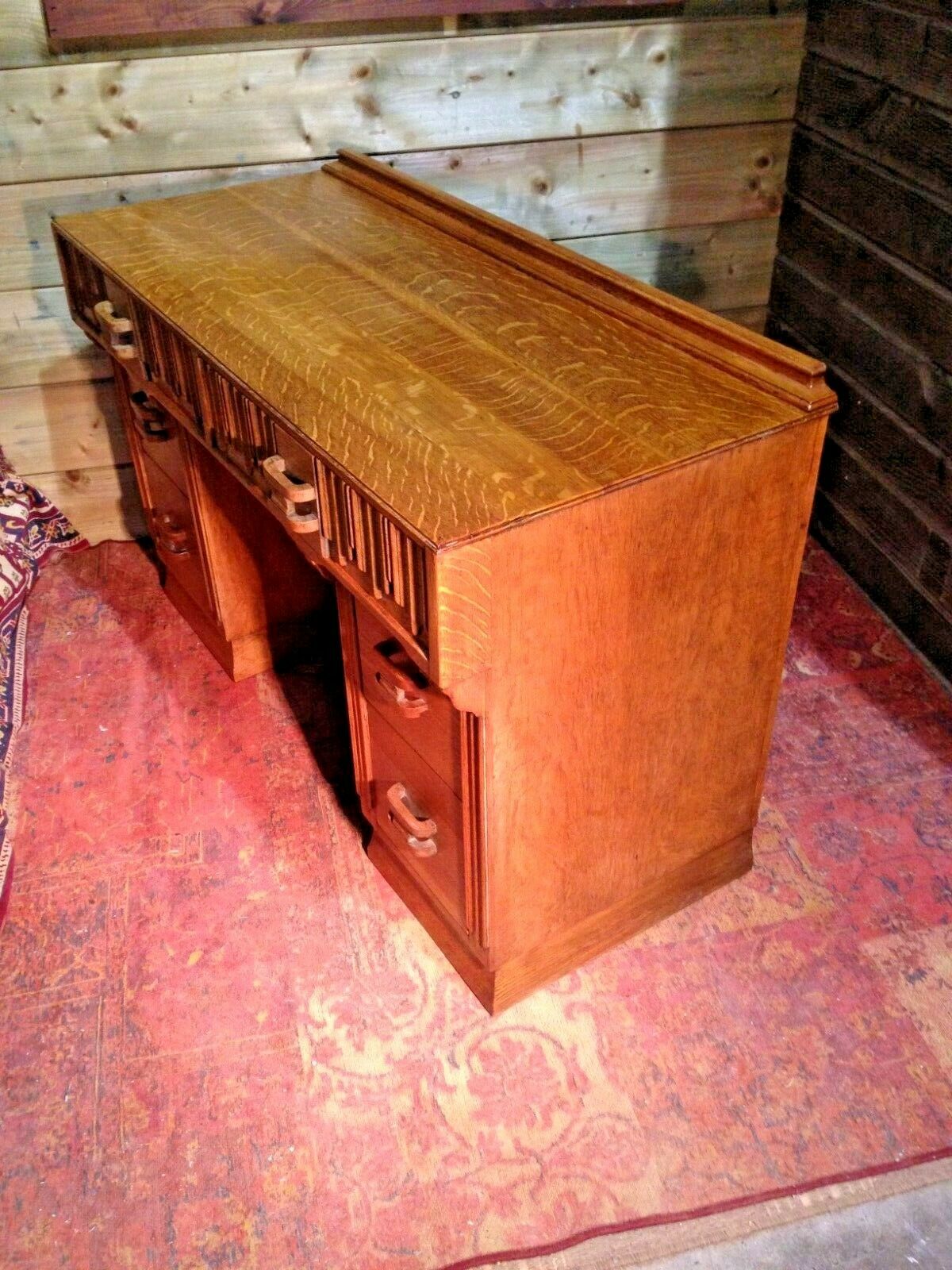 236.....Stunning Art Deco Oak Dressing Table / Vintage Oak Desk