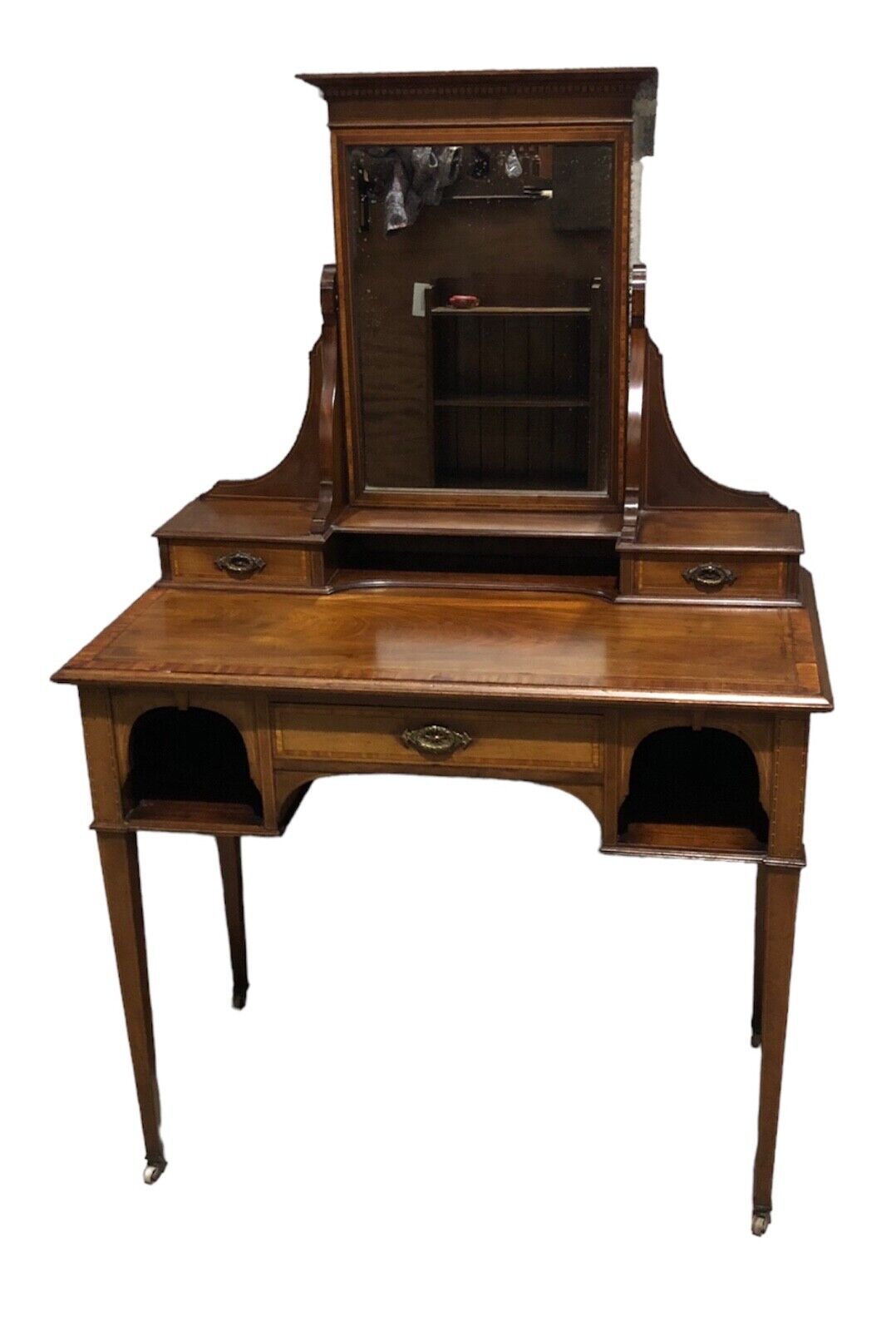 000877....Handsome Edwardian Mahogany Dressing Table ( sold )