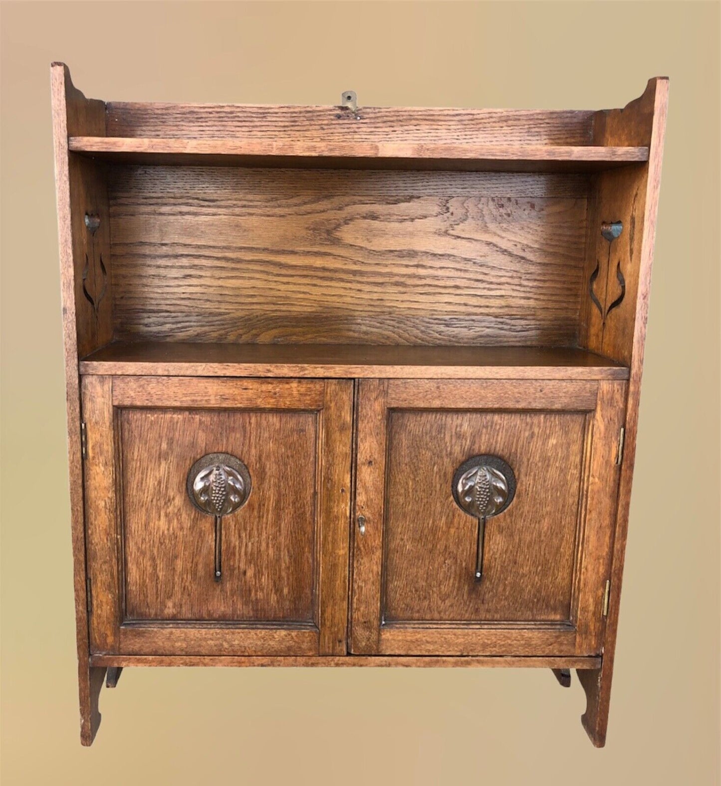 000897....Handsome Arts And Crafts Oak Cabinet ( sold )