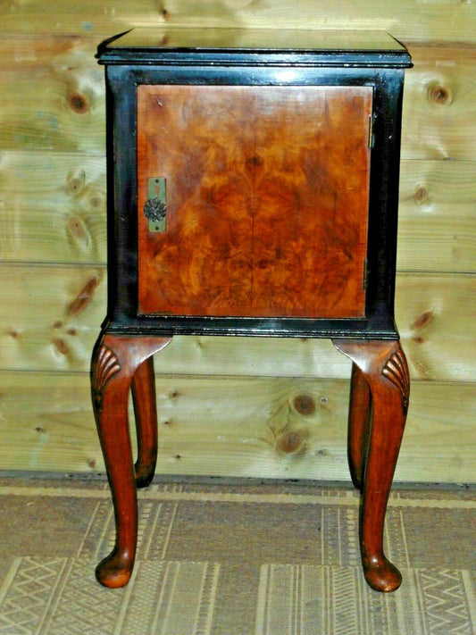 403.....Attractive Vintage Walnut Bedside Cabinet / Vintage Bedside Table ( SOLD )